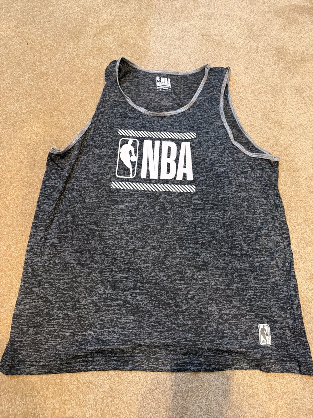 NBA Dark Gray Mens Tank Top with White Logo Size XL